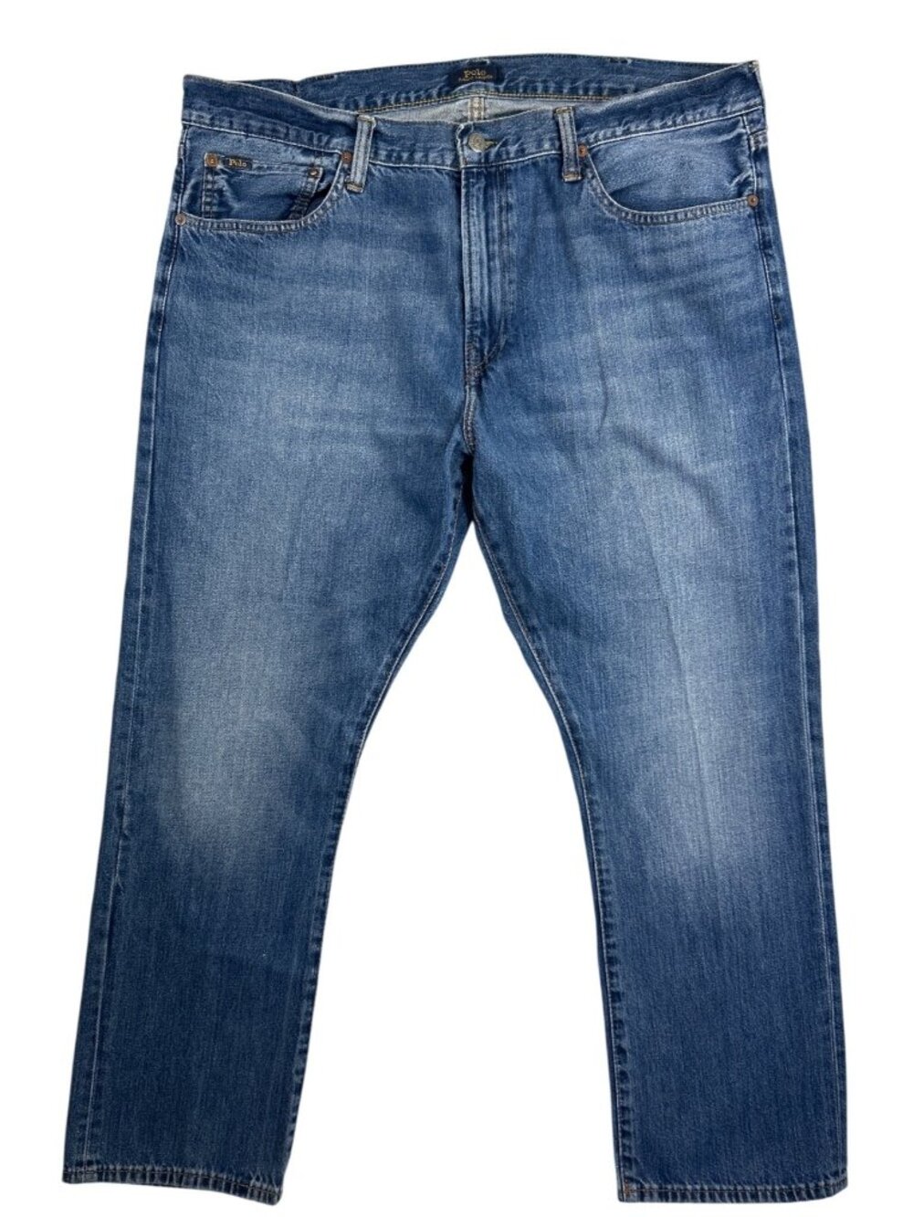 Polo Ralph Lauren Varick Slim Straight Jeans Men's 40x30 Cotton Blue Faded